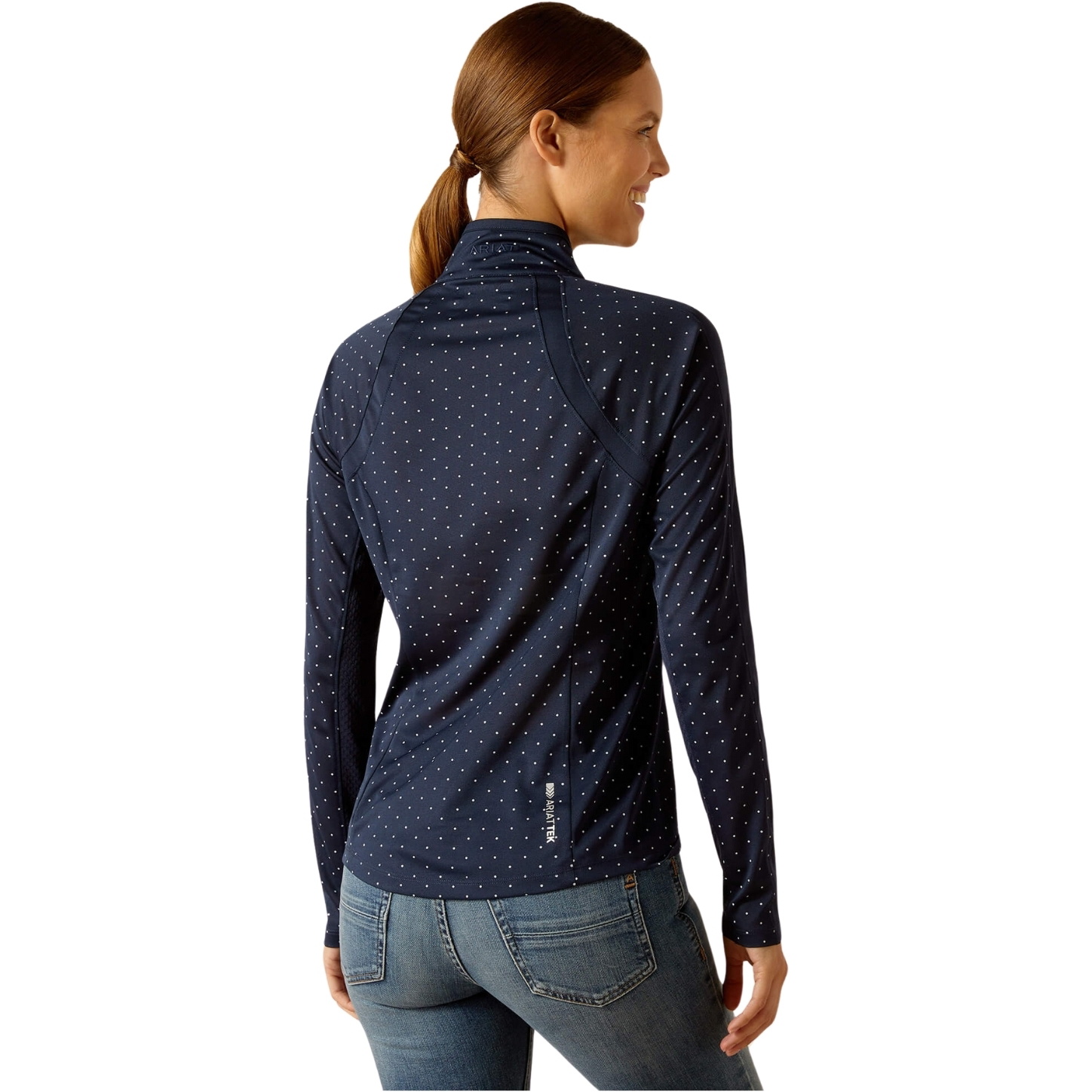 Ariat Womens Sunstopper 3.0 Long Sleeve Baselayer 10049042 - Navy Dot